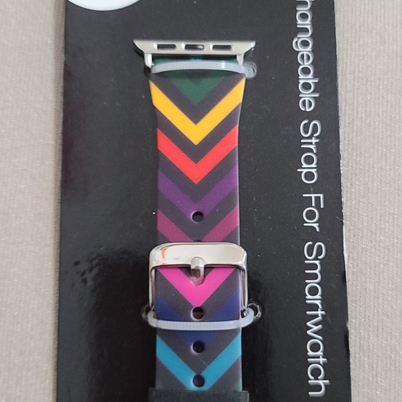 I.N.C. Black Rainbow Chevron Silicone strap band - Picture 5 of 9